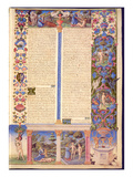 Fol.6R Genesis. Creation of Adam and Eve, from the Borso D'Este Bible. Vol. 1 (Vellum) Giclée-Druck von  Italian