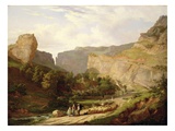 A View of Cheddar Gorge (Oil on Canvas) Giclée-Druck von George Vincent