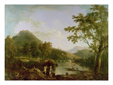 Dinas Bran from Llangollen, 1770-71 (Oil on Canvas) Reproduction procédé giclée par Richard Wilson