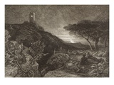 The Lonely Tower, 1879 (Etching) Giclee Print by Samuel Palmer