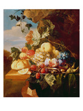 Stillleben mit Obst und Blumen Giclée-Druck von Arie de Vois