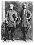 Charles Xii of Sweden with His Advisor Baron Gortz (Engraving) Giclee Print by  Swedish