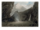 Near Chiavenna in the Grisons, C.1779 (W/C, Black Ink and Wash over Graphite on Laid Paper) Giclee Print by John Robert Cozens