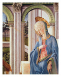The Annunciation, Detail of the Virgin Mary (Oil on Panel) (Detail of 244961) Giclée-tryk af Fra Filippo Lippi