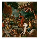 Barak and Deborah (Oil on Canvas) (Detail of 67670) Giclée-tryk af Francesco Solimena