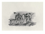 Two Men with a Barrel Cart (Wood Engraving) Giclee Print by Thomas Bewick