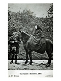 Queen Victoria (1819-1901) on Horseback at Balmoral , 1863 (B/W Photo) Giclee Print by George Washington Wilson