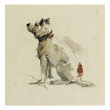 A Terrier, Sitting Facing Left (W/C on Paper) Giclee Print by Peter De Wint