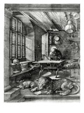 St. Jerome in His Study, 1514 (Engraving) Giclee Print by Albrecht Dürer