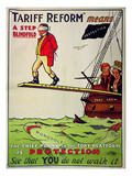 Tariff Reform Means a Step Blindfold', Poster Defending Free Trade Against Attack Giclee Print