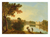 Wilton House from the South-East, C.1758-60 (Oil on Canvas) Reproduction procédé giclée par Richard Wilson