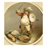 Falstaff with the Body of Hotspur, C.1786 (Oil on Paper) Giclee Print by Philip James De Loutherbourg