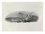 Winter Sunset from 'History of British Birds and Quadrupeds' (B/W Engraving) Giclee Print by Thomas Bewick