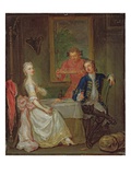 A Dinner Conversation (A Man and Woman Drinking at Supper) (Oil on Canvas) Giclee Print by Marcellus the Younger Laroon