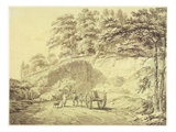 Man with Horse and Cart Entering a Quarry, C.1797 (Graphite and Grey Wash on Paper) Giclee Print by Joseph Mallord William Turner