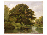 On the Isis, Waterperry, Oxfordshire, 1806 (Oil on Panel) Giclee Print by William Alfred Delamotte