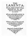 Titlepage to the Play 'The Lamentable and True Tragedie of M. Arden of Feversham in Kent', 1592 Giclee Print by  English