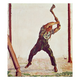 The Woodman, 1910 (Oil on Canvas) Giclee Print by Ferdinand Hodler