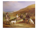 Edward Horner Reynard and His Brother, George, Grouse Shooting with the Keeper, Tully Lamb Giclee Print by John E. Ferneley