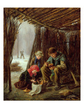 The Woodcutter's Meal, 1873 (Oil on Panel) Giclee Print by Pierre Edouard Frere