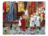 The Seven Joys of the Virgin Altarpiece: Detail of a Boys' Choir, C.1480 (Panel) (Detail of 5896) Giclee Print by  Master of the Holy Parent