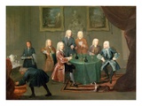 The Brothers Clarke with Other Gentlemen Taking Wine, C.1730-35 (Oil on Canvas) Giclee Print by Gawen Hamilton