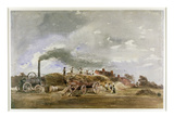 Threshing Corn (Pencil and W/C on Paper) Giclee Print by Peter De Wint