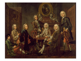 Portrait of a Group of Gentlemen, with the Artist, C.1745 (Oil on Canvas) Giclee Print by Francis Hayman