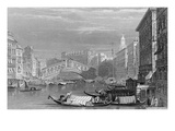 The Rialto Bridge, Venice, Engraved by Edward Finden, C.1830 (Engraving) Giclee Print by Samuel Prout
