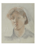 The Artist's Wife, Emma, on Her Wedding Day (Coloured Chalks on Paper) Giclee Print by Ford Madox Brown