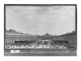 Garden of the Palais Royal, 1785 (W/C and Pen and Grey Ink on Paper) Giclee Print by Louis-Nicolas de Lespinasse