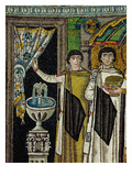 Courtiers by a Fountain (Mosaic) Reproduction procédé giclée par  Byzantine