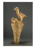 Asante Royal Umbrella Finial Depiciting a Bird and its Young, from Ghana (Gilt Wood) Giclee Print by  African