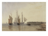 Entrance to Calais Harbour, 1829 (W/C, Pen and Ink, Bodycolour and Pencil on Paper) Giclee Print by David Cox