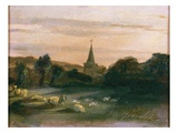 Stoke Poges Church (Oil on Panel) (Recto of 261372) Giclee Print by Thomas Churchyard