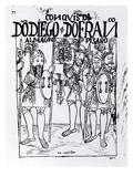 Conquistadors Diego De Amagro and Francisco Pizarro Reconciled at Castille (Woodcut) Giclee Print by Felipe Huaman Poma De Ayala