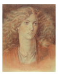 Head of a Woman, Called Ruth Herbert, 1876 (Red and Black Chalk on Paper) Giclee Print by Dante Charles Gabriel Rossetti