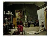 The Studio of Leon Cogniet (1794-1880) (Oil on Canvas) Giclee Print by Marie-Amelie Cogniet