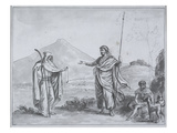 Bruce at the Source of the Blue Nile (Grey Wash over Pencil) Giclee Print by James Bruce