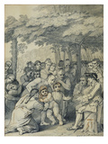 The Indians Delivering Up the English Captives to Colonel Bouquet Near His Camp Giclee Print by Benjamin West