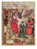 Fol.100 the Sultan Showing Justice, from 'The Book of Kalilah and Dimnah' Giclee Print by  Islamic