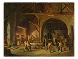 Interior of an Ironworks, 1850 (Oil on Canvas) Giclee Print by Godfrey Sykes