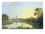 Kew Gardens: the Pagoda and Bridge, 1762 (Oil on Canvas) Reproduction procédé giclée par Richard Wilson