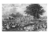 Woburn Sheepshearing, Engraved by Thomas Morris, 1811 (Engraving) Giclee Print by George Garrard