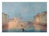 Illumination at the Moyka in St. Petersburg, 1856 (W/C on Paper) Giclee Print by Vasili Semenovich Sadovnikov