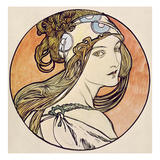 Woman with a Headscarf (W/C on Paper) Giclée-Druck von Alphonse Marie Mucha