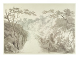Landscape with Waterfall, C.1796 (Graphite and Wash on Paper) Giclee Print by Joseph Mallord William Turner