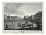 View of Hanover Square, Engraved by Robert Pollard (1755-1838) and Francis Jukes (1747-1812) 1787 Giclee Print by Edward Dayes
