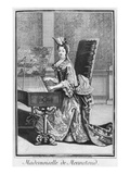 Mademoiselle De Mennetoud Playing the Harpsichord (Engraving) Giclee Print by Nicolas Bonnart