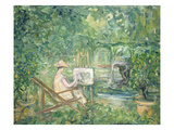 Woman Painting in a Landscape, 1900-10 (Oil on Canvas) Giclee Print by Pierre Laprade